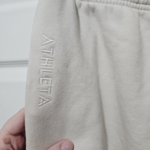 Athleta Cream Colored Forever Fleece Jogger Sweatpants Medium - Picture 4 of 7